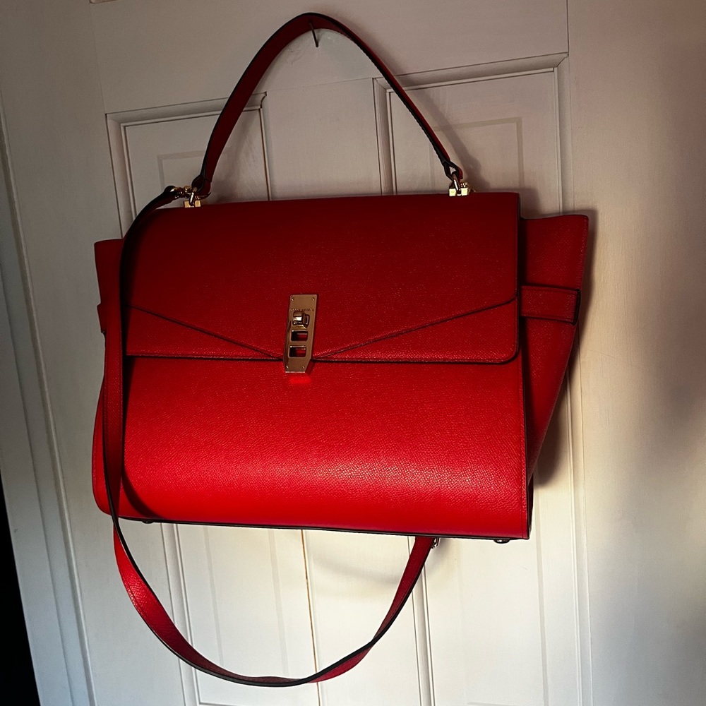 Gorgeous Red Henri Bendel Large Uptown Satchel. LIKE NEW, used maybe 3 times